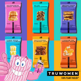Gorgeously glazed & 100% guilt-free... TRUWOMEN's vibrant, vegan protein bars are in the Mix now!