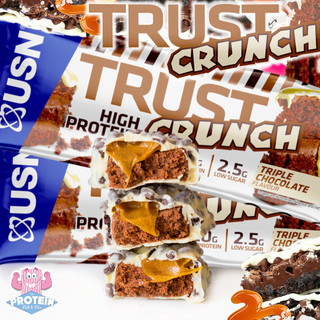 USN turn up the indulgence in their TRUST Crunch bar range with the choctastic, white chocolate coated 'Triple Choc'!