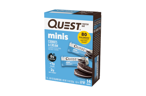 Quest Mini Protein Bars - Cookies & Cream (Box of 14) at The Protein Pick and Mix
