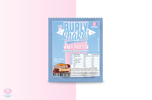 BURLY Shakes Whey Protein Single Serve - Choc Billionaire Brownie at The Protein Pick and Mix