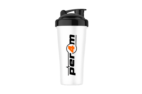 Per4m Logo Shaker - Clear w/ Black Lid (700ml) at The Protein Pick and Mix
