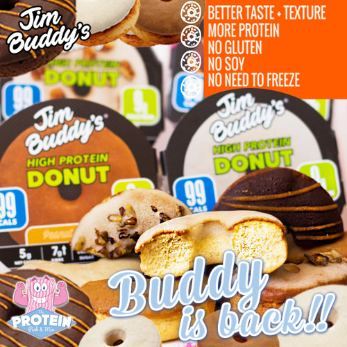 Jim Buddy Protein Donuts are back! New & Improved...you 'do-nut' want to miss this! Jim Buddy Protein Donuts are back! New & Improved...you 'do-nut' want to miss this!