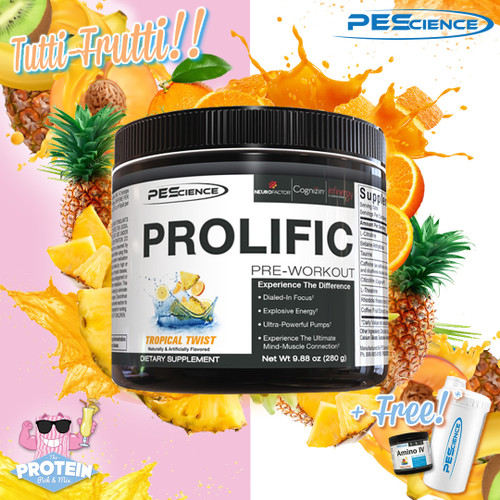 PEScience's Focus-focused Prolific Pre-Workout gets a juicy Tropical Twist! PEScience's Focus-focused Prolific Pre-Workout gets a juicy Tropical Twist!