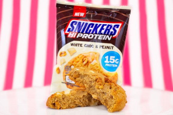 Snickers Hi-Protein White Choc Peanut Cookie at The Protein Pick and Mix