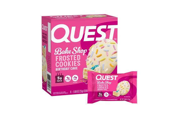 Quest Frosted Protein Cookies  - Birthday Cake (Box of 8) at The Protein Pick and Mix