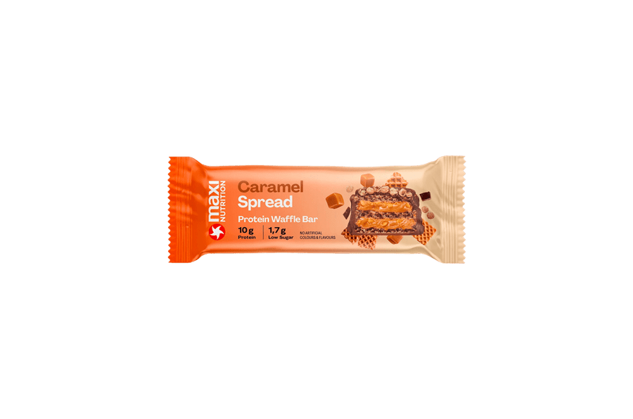 MaxiNutrition Crispy Waffle Protein Bar - Caramel Spread at The Protein Pick and Mix