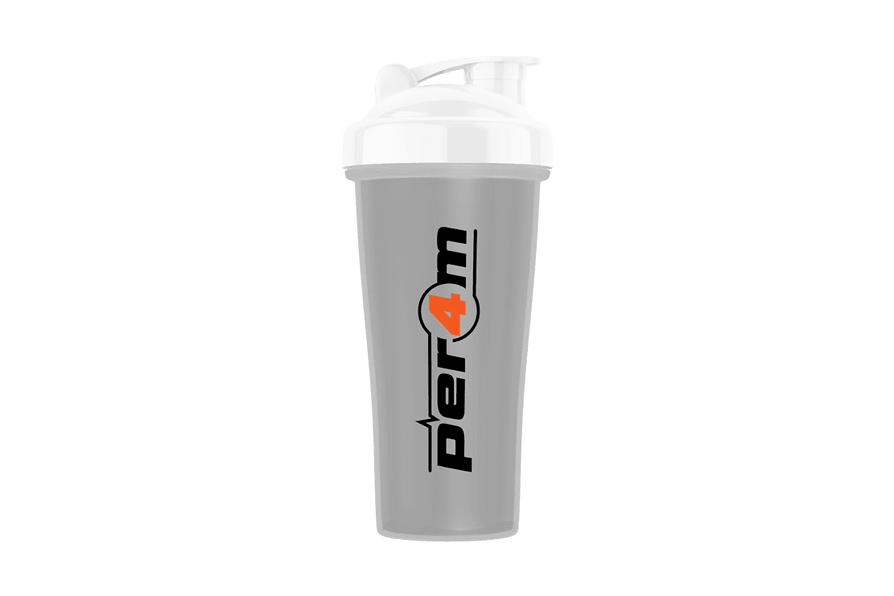 Per4m Logo Shaker - Clear w/ White Lid (700ml) at The Protein Pick and Mix