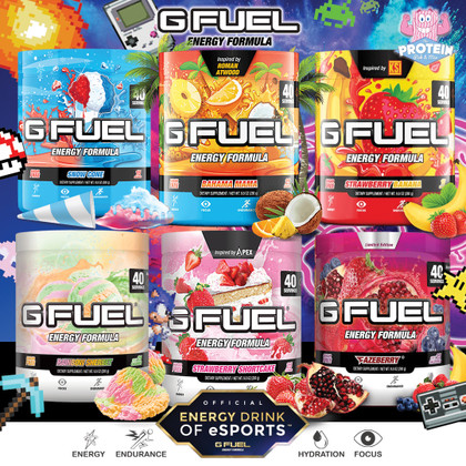 It's game-time, Mixers!! Level-up with G FUEL's legendary Energy and Endurance formula! It's game-time, Mixers!! Level-up with G FUEL's legendary Energy and Endurance formula!