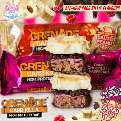 Grenade give their 'Snacking Revolution' both barrels with not one but TWO new Carb Killa's! Grenade give their 'Snacking Revolution' both barrels with not one but TWO new Carb Killa's!