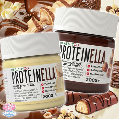 Smooth and spreadable, HealthyCo combine a Nutella style base & protein into two delicious low sugar spreads! Smooth and spreadable, HealthyCo combine a Nutella style base & protein into two delicious low sugar spreads!