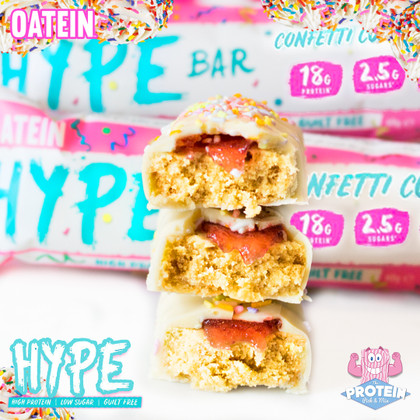 Celebrate the HYPE! Meet Oatein's sensationally sprinkled Confetti Cupcake low sugar snack! Celebrate the HYPE! Meet Oatein's sensationally sprinkled Confetti Cupcake low sugar snack!