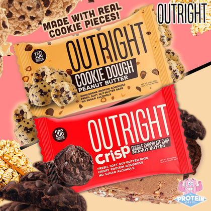 Cookie Dough and new style Double Choc PB CRISP join the real-food OUTRIGHT bar line-up! Cookie Dough and new style Double Choc PB CRISP join the real-food OUTRIGHT bar line-up!