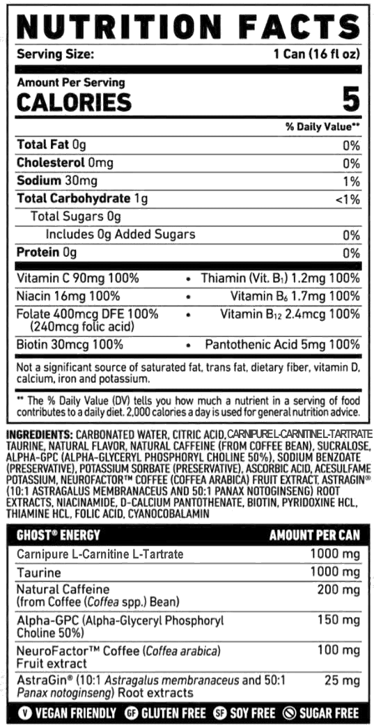 GHOST Energy Drinks Orange Cream The Protein Pick and Mix UK