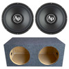 Audiopipe TS-PP2-12-D4 Package | Dual 12" 1000W D4 Subwoofers & QPower HD Sealed Box