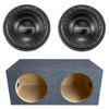 American Bass ELITE 12 Package | Dual 12 Inch 2400W DVC 4 Ohm Subwoofers & QPower HD Sealed Box