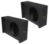 QBomb QBSHALLOW12DF | 12 Inch Sealed Shallow Slim Subwoofer Box Down Fire (2 Pack)