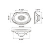 Pioneer TS-G6930F | 6x9 Inch 400W 4 Ohm 3-Way Coaxial Speakers (4 Pack) PHOTO OF DIMENSIONS