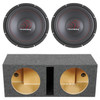 Massive Audio TKO 12 Package | Dual 12 Inch 600W SVC 4 Ohm Subwoofers & QPower HD Ported Box