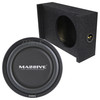 Massive Audio UFO 12 Package | 12 Inch 600W DVC 4 Ohm Slim Subwoofer & QBomb Sealed Downfire Box