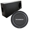 Massive Audio UFO 12 Package | 12 Inch 600W DVC 4 Ohm Slim Subwoofer & QBomb Ported Truck Box