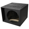 Audiopipe TS-CAR15 Package | 15" 1000W S4 Subwoofer & QBomb Kerf Ported Box ANGLED PHOTO OF SUB BOX