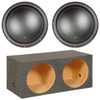 Audiopipe TS-CAR15 Package | Dual 15 Inch 1000W SVC 4 Ohm Subwoofers & QPower HD Sealed Box