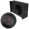 Power Acoustik EDGE 10 Package | 10 Inch 1200W SVC 4 Ohm Slim Subwoofer & QBomb Sealed Downfire Box