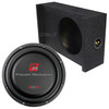 Power Acoustik EDGE 12 Package | 12 Inch 1400W SVC 4 Ohm Slim Subwoofer & QBomb Sealed Downfire Box
