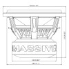 Massive Audio HIPPO X 12 Inch 4000W DVC 2 Ohm Subwoofer | H122X PHOTO OF SUB DIMENSIONS DIAGRAM