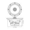 DB Drive WDX6MOTO | 6.5 Inch 350W 4 Ohm 2-Way Coaxial Speakers (4 Pack) PHOTO OF DIMENSIONS