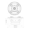 DB Drive WDX8MOTO-G2 | 8 Inch 550W 4 Ohm 2-Way Coaxial Speakers (4 Pack) PHOTO OF DIMENSIONS