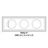 DD Audio UE-8.3A | Triple 8 Inch Unloaded Ported Vented Subwoofer Box PHOTO OF DIMENSIONS