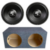 Hifonics HFX12D4BK Package | Dual 12 Inch 800W DVC 4 Ohm Subwoofers & QPower HD Sealed Box