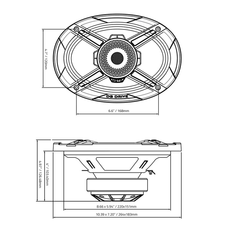 DB Drive WDX69MOTO-CD | 6x9 Inch 650W 4 Ohm 2-Way Compression