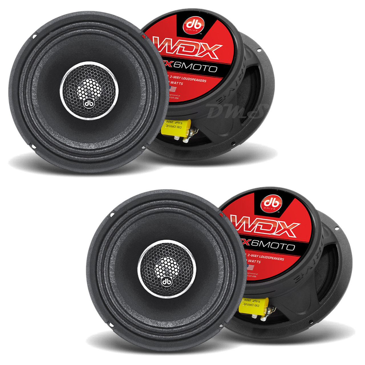 DB Drive WDX6MOTO | 6.5 Inch 350W 4 Ohm 2-Way Coaxial Speakers (4