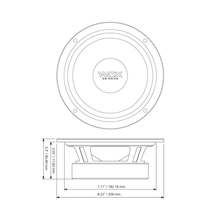 DB Drive WDX7MR8 | 8 Inch 375W 4 Ohm Pro Midrange Speakers (Pair)