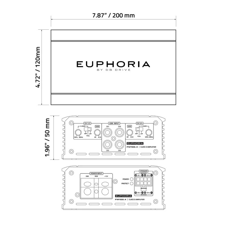 DB Drive Euphoria 750W Mini Monoblock Subwoofer Amplifier | MM750.1