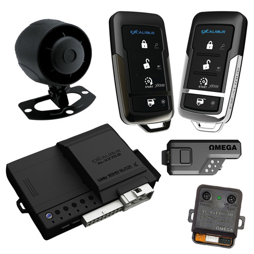 Excalibur AL-1670-B | 1-Way Vehicle Remote Starter Alarm System With (2) 4-Button Remotes