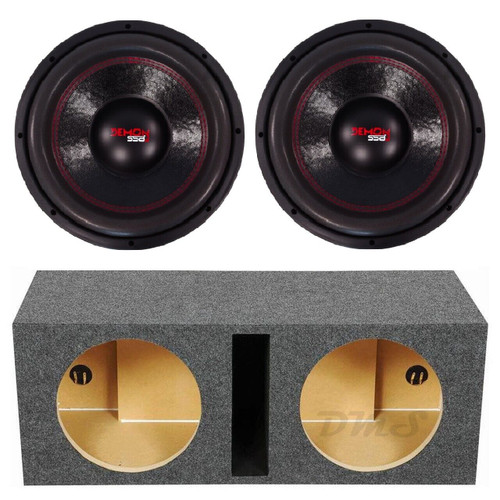SSA Demon 12 D2 Package | Dual 12 Inch 550W RMS DVC 2 Ohm Subwoofers + QPower HD Ported Box