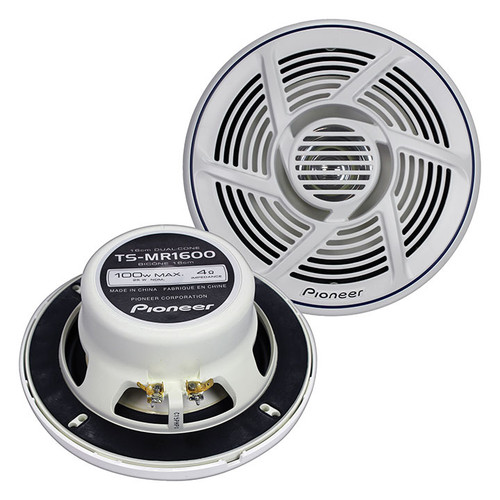 Pioneer TS-MR1600 | 6.5 Inch 100W Max 4 Ohm Dual Cone Marine Speakers