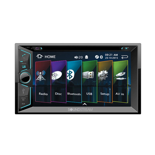 SoundStream VR-624B | 6.2 Inch Double Din Touchscreen Multi-Media Head Unit Car Radio