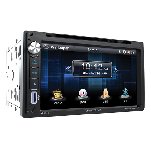 SoundStream VR-651B | 6.5 Inch Double Din Touchscreen Multi-Media Head Unit Car Radio