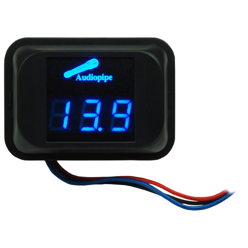 Audiopipe NLD100 | LED Digital Battery Volt Meter Gauge | Black & Blue