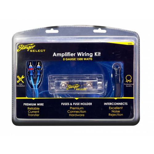 Stinger Select SSK0 | 0 Gauge 1500W Complete Amplifier Wiring Kit | Blue