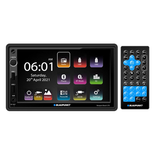 Blaupunkt NEWPORTBEACH370 | 7" Double Din Touchscreen Head Unit | Bluetooth Car Radio