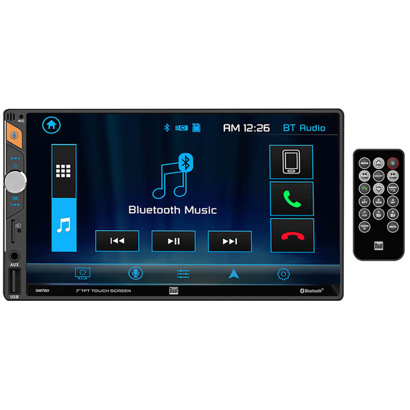 Dual DM720 | 7 Inch Double Din Touchscreen Bluetooth Head Unit Car Radio