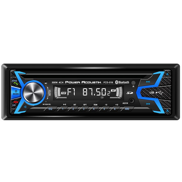 Power Acoustik PCD-51B | Single Din Multi-Media Head Unit Car Radio