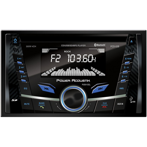 Power Acoustik PCD-52B | Double Din Multi-Media Head Unit Car Radio