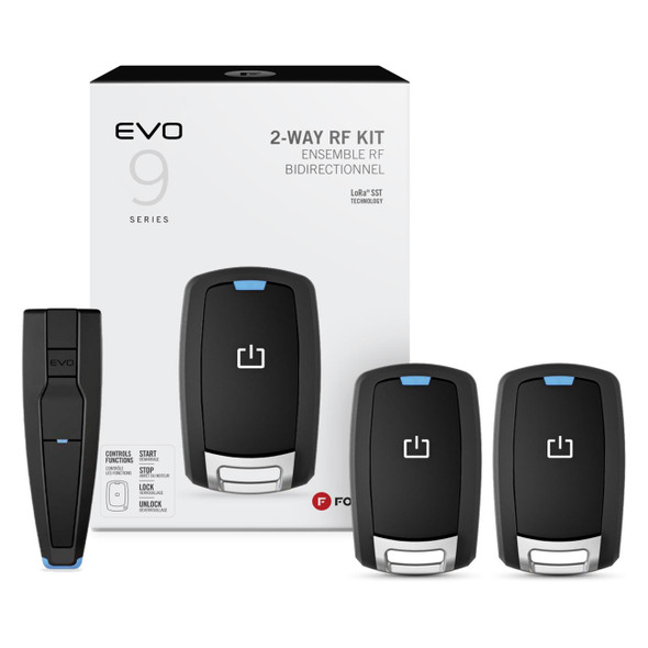 Fortin RFK912 | 2-Way 6000 Feet RF Transmitter Kit w/ (2) 1-Button Remotes main photo front view with remotes