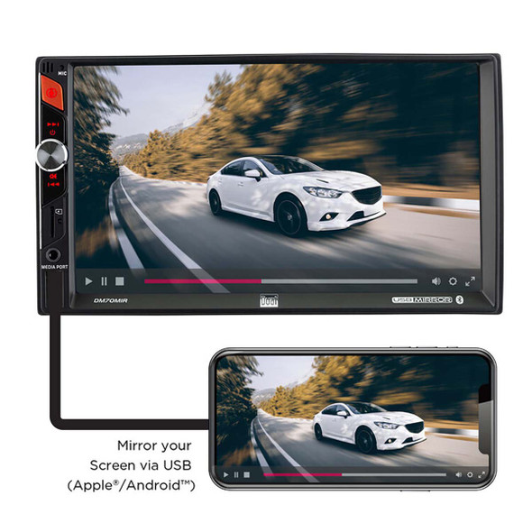 Dual DM70MIR | 7 Inch Double Din Touchscreen Multi Media Head Unit